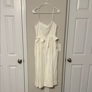 Astr Ivory Midi Dress with Bow Detail
